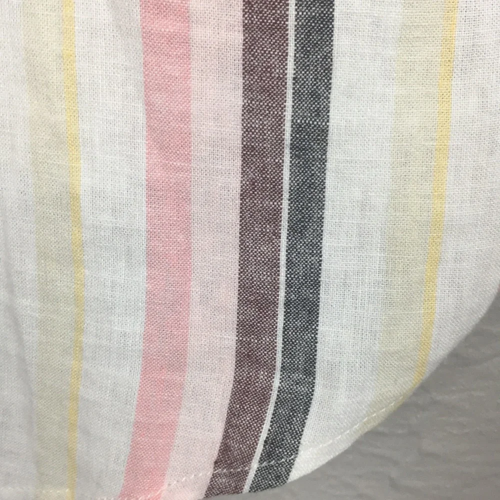 Sanctuary Striped Pastel Short Sleeve Tie Shirt